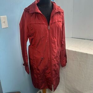 Cole Haan Womens Back Bow Packable Hooded Rain Jacket